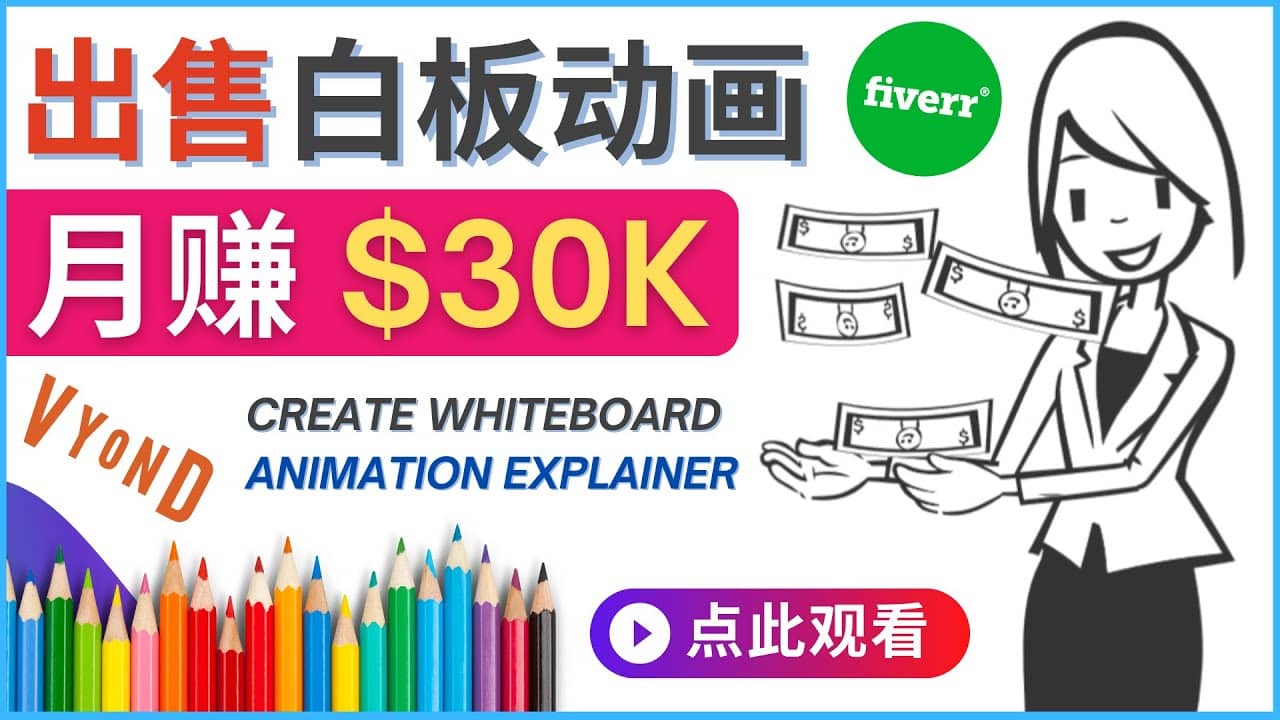 如何用最简单制作白板动画（WhiteBoard Animation）月赚3万美元