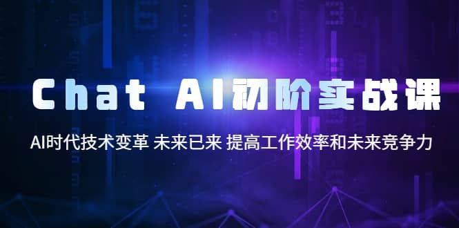 Chat AI初阶实战课，AI时代技术变革 未来已来 提高工作效率和未来竞争力