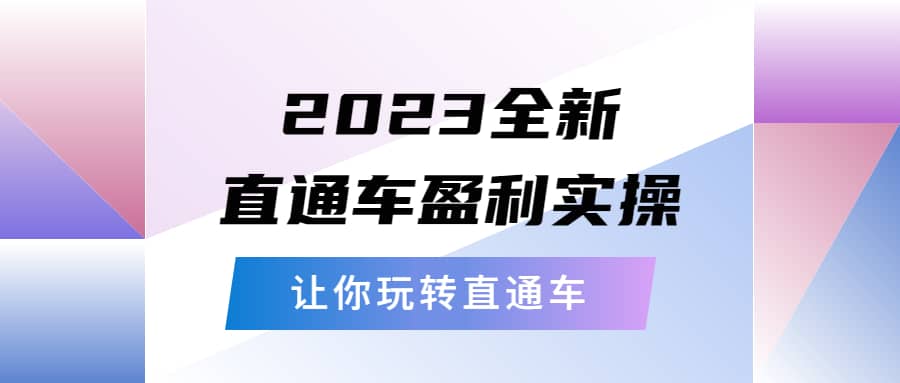 2023全新直通车·盈利实操：从底层，策略到搭建，让你玩转直通车