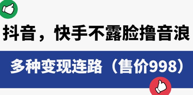 抖音，快手不露脸撸音浪项目，多种变现连路（售价998）