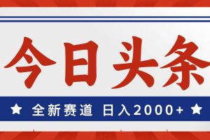 今日头条，全新赛道，小白易上手，日入2000+