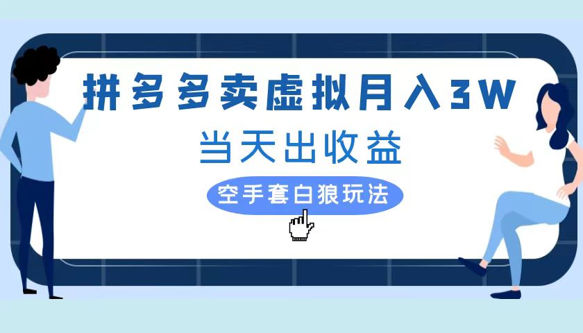 拼多多虚拟项目，单人月入3W+，实操落地项目